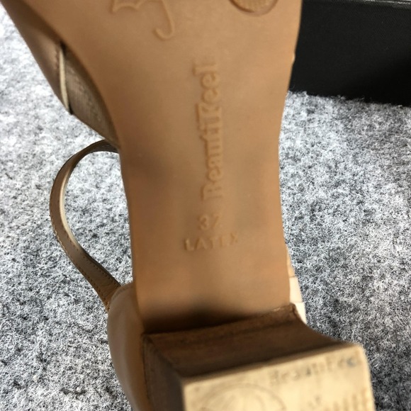 BeautiFeel Women's 6.5 Beige Leather Mary Jane Block Heel Comfort Shoes - Picture 13 of 16